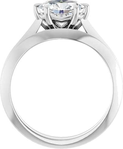 14K White 8x6 mm Oval Solitaire Engagement Ring Mounting (6)