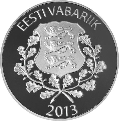 2013 Естония Раймонд Валгре 100-годишнина сребърна монета от 7 евро (2)