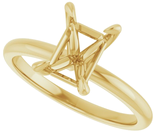 Sužadėtuvių Žiedas „Solitaire“ 585 Geltonojo Aukso Emerald 8mm x 6mm (5)