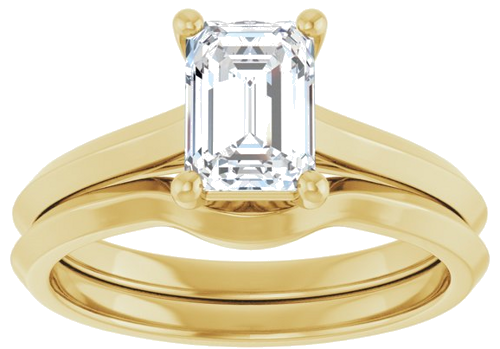 Sužadėtuvių Žiedas „Solitaire“ 585 Geltonojo Aukso Emerald 7mm x 5mm (8)