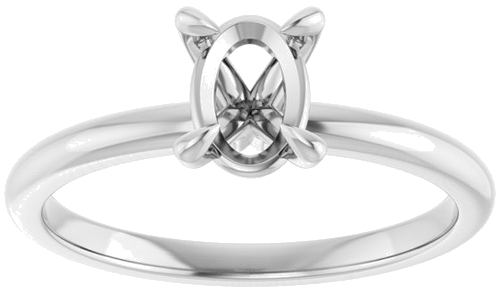 Platinum  7x5 mm Oval Solitaire Engagement Ring Mounting (3)