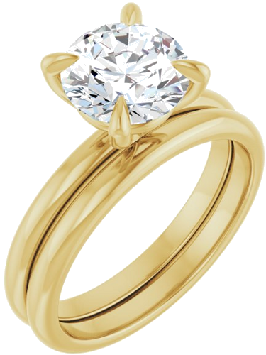 14K Yellow  8 mm Round Solitaire Engagement Ring Mounting (6)