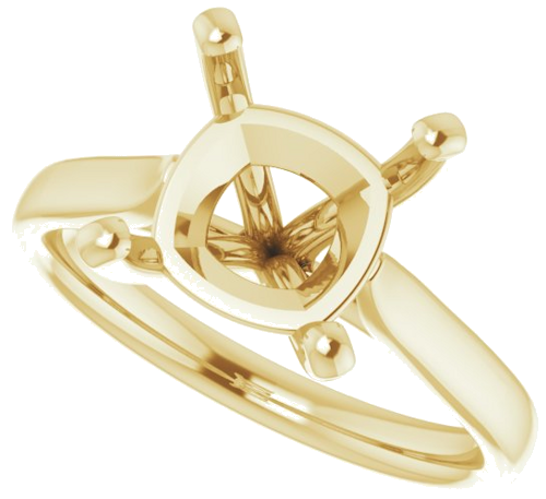 Sužadėtuvių Žiedas 14k yellow gold Cushion 9mm (5)