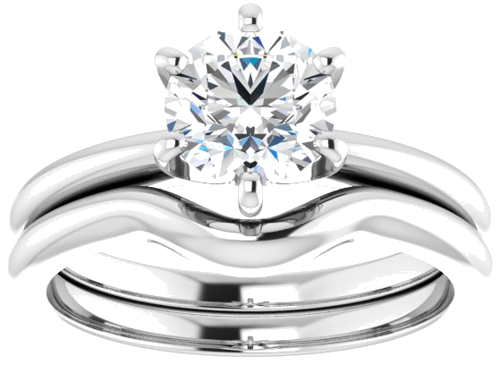 Platinum  6.5 mm Round Solitaire Engagement Ring Mounting (8)