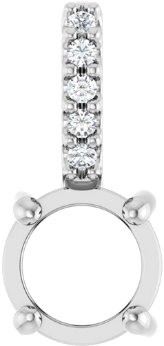 Pakabukas „Accented Cabochon“ 585 Baltojo Aukso Round 5mm (1)