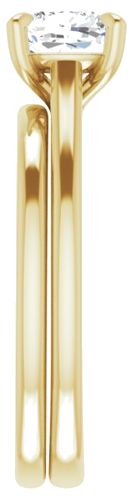 14K Yellow  6 mm Cushion Solitaire Engagement Ring Mounting (9)