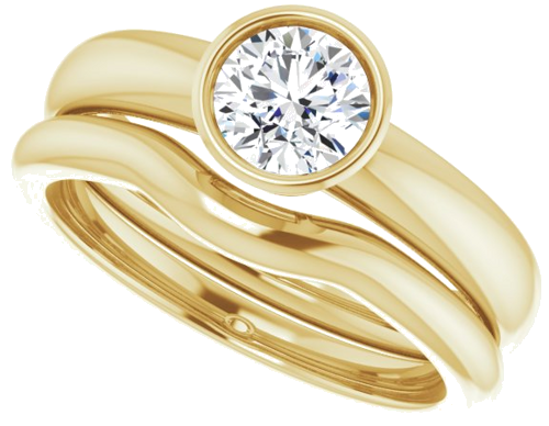 18K Yellow 5.5 mm Round Engagement Ring Mounting (10)