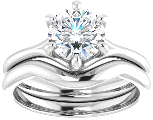 14K White 7 mm Round Engagement Ring Mounting (8)