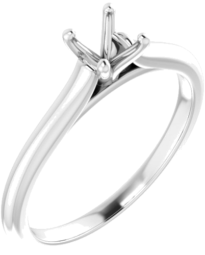 14K White 4.8 mm Round Solitaire Engagement Ring Mounting (1)
