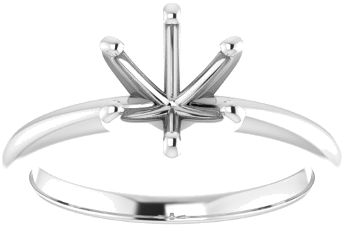 14K White  7 mm Round Solitaire Engagement Ring Mounting (3)
