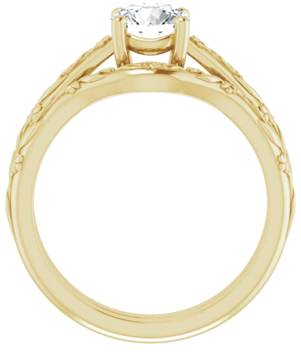 14K Yellow 6 mm Round Solitaire Engagement Ring Mounting (7)