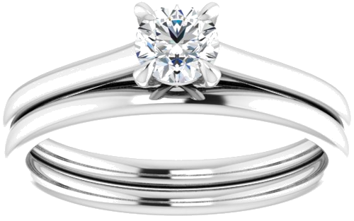 14K White  4.4 mm Round Solitaire Engagement Ring Mounting (8)