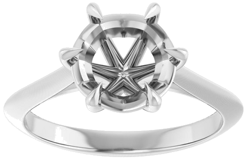 Platinum 8.2 mm Round Solitaire Engagement Ring Mounting (3)