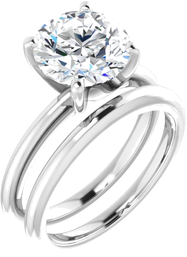 Sužadėtuvių Žiedas „Solitaire“ 585 Baltojo Aukso Round 9mm (6)