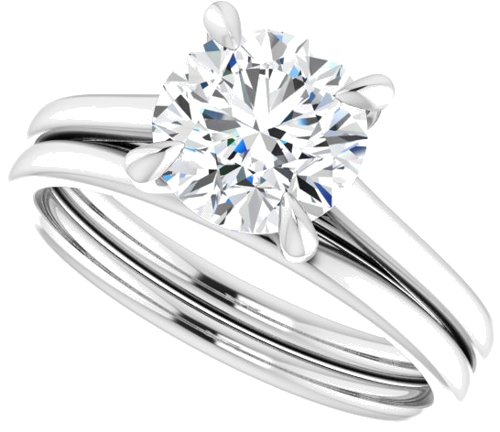 Platinum  7.4 mm Round Solitaire Engagement Ring Mounting (10)