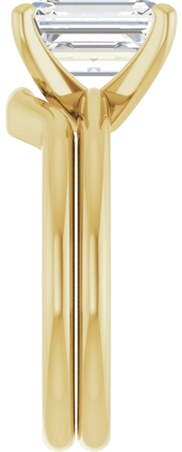 14K Yellow  9x7 mm Emerald Solitaire Engagement Ring Mounting (9)