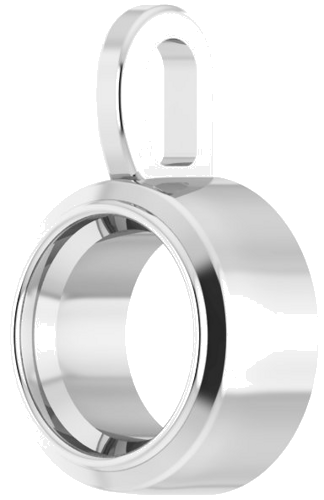 14K White 6.5 mm Round Bezel-Set Pendant Mounting (2)