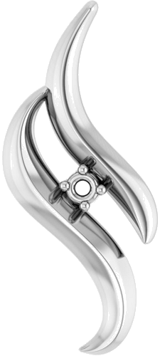 14K White 1-Stone Bypass Family Pendant Mounting (1)