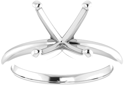 14K White  10 mm Round Solitaire Engagement Ring Mounting (3)