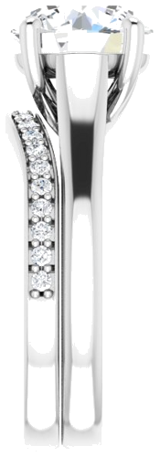 14K White 9 mm Round Solitaire Engagement Ring Mounting (9)