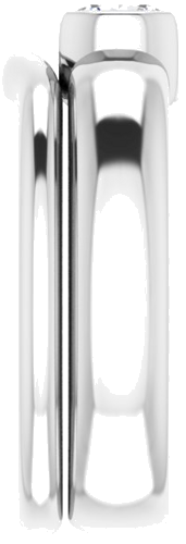 Sužadėtuvių Žiedas „Half Bezel Solitaire“ 585 Baltojo Aukso Round 5.2mm (9)