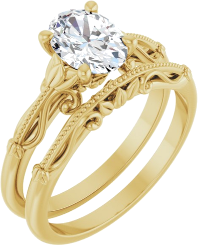 Sužadėtuvių Žiedas „Sculptural-Inspired Solitaire“ 585 Geltonojo Aukso Oval 8mm x 6mm (6)