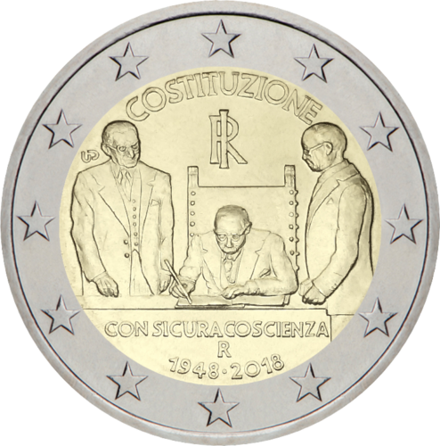 2018 Itālijas Konstitūcija 2 eiro monēta (1)