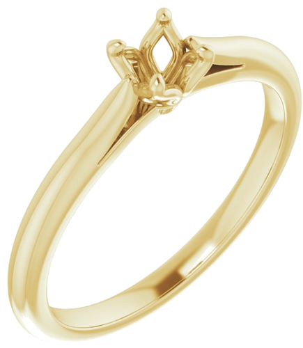 14K Yellow  4.1 mm Round Solitaire Engagement Ring Mounting (1)