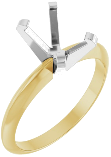 14K Yellow White 7.5x5.5 mm Emerald Solitaire Engagement Ring Mounting (1)