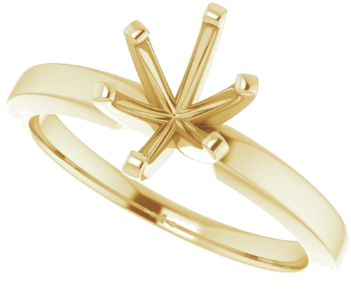 14K Yellow 8x6 mm Oval Solitaire Engagement Ring Mounting (5)