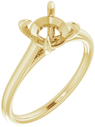 Sužadėtuvių Žiedas „Solitaire“ 585 Geltonojo Aukso Round 7.4mm (1)