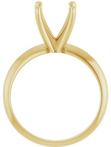 14K Yellow 9.1-9.7 mm Round 4-Prong Light Solitaire Ring Mounting (2)