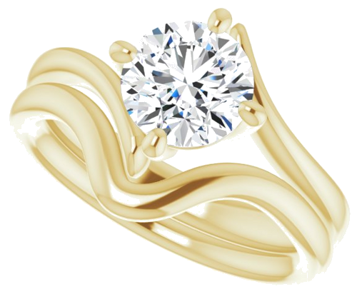 Sužadėtuvių Žiedas „Solitaire“ 585 Geltonojo Aukso Round 7mm (10)