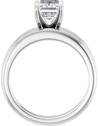 Platinum  8x6 mm Emerald Solitaire Engagement Ring Mounting (7)