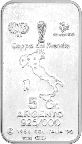 5 g Antique Silver Bullion 1990 FIFA Football Championship Cities in Italy (2)