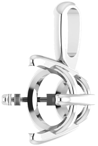 Pakabukas „Solitaire“ 585 Baltojo Aukso Round 7mm (2)