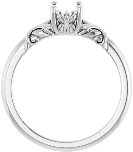 Sužadėtuvių Žiedas „Solitaire“ 585 Baltojo Aukso Oval 7mm x 5mm (2)