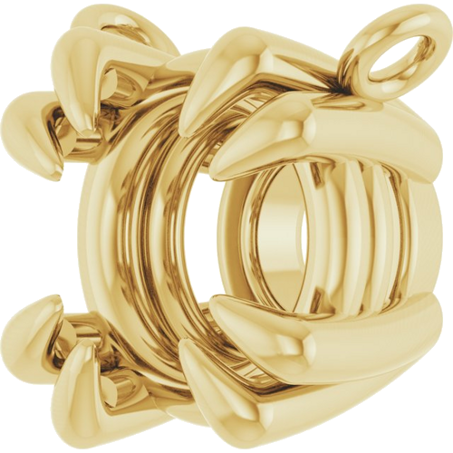 Pakabukas „Round 4-Prong Double-Claw“ 585 Geltonojo Aukso Round 6.5mm (2)