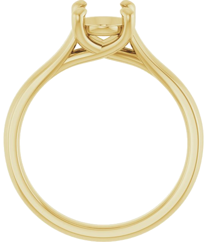14K Yellow 8x6 mm Oval Solitaire Engagement Ring Mounting (2)