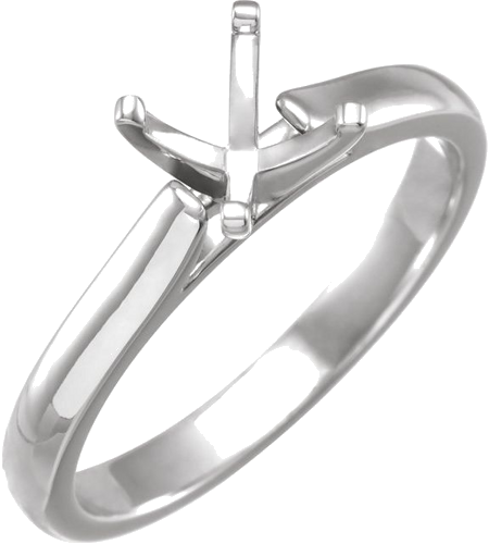 14K White 5.2 mm Round Solitaire Engagement Ring Mounting (1)