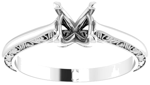 Sužadėtuvių Žiedas „Sculptural Solitaire“ 585 Baltojo Aukso Round 5.8mm (3)