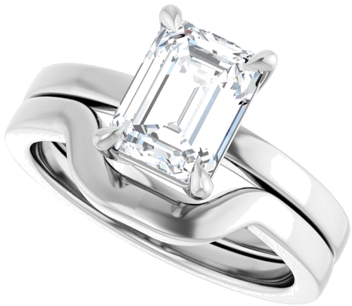 Sužadėtuvių Žiedas „Solitaire“ 750 Baltojo Aukso Emerald 8mm x 6mm (10)