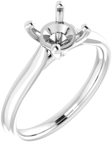 Platinum 7 mm Round Engagement Ring Mounting (1)