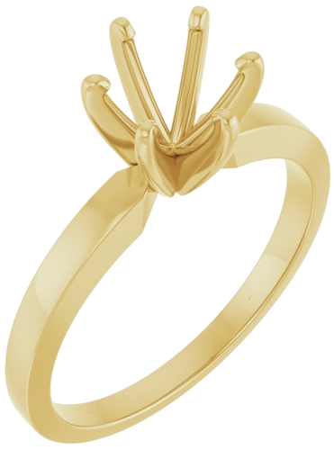 Sužadėtuvių Žiedas „Solitaire“ 585 Geltonojo Aukso Round 6mm x 6.6mm (1)