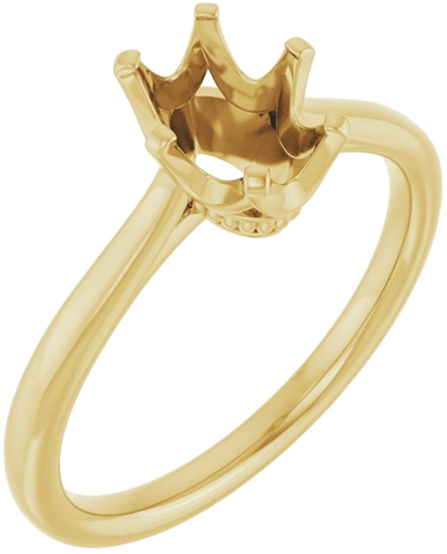 14K Yellow 8x6 mm Oval Engagement Ring Mounting (1)