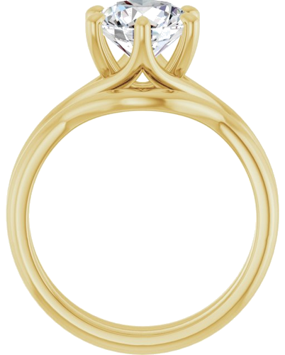 14K Yellow 8 mm Round Engagement Ring Mounting (7)