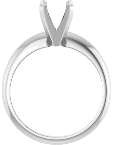 14K White 6-6.6 mm Round 4-Prong Comfort-fit Solitaire Ring Mounting (2)