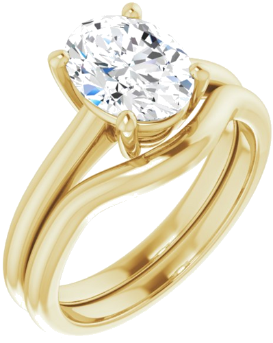 14K Yellow 9x7 mm Oval Solitaire Engagement Ring Mounting (6)