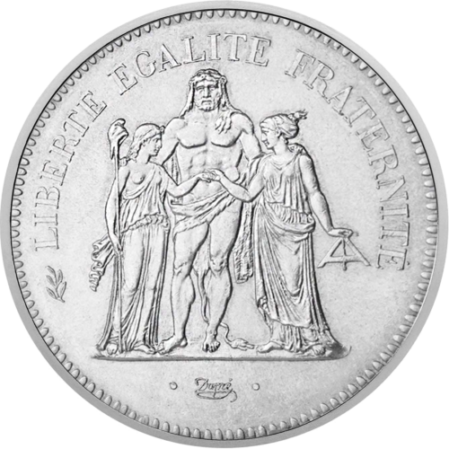 50 франков (1974-1980) Франция серебряная монета (2)