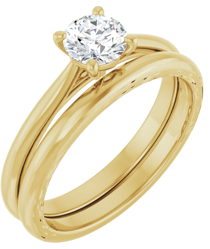 14K Yellow 5.2 mm Round Solitaire Engagement Ring Mounting (6)